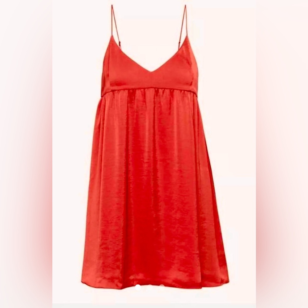 Aritzia Wilfred Red Lover Satin Mini Dress